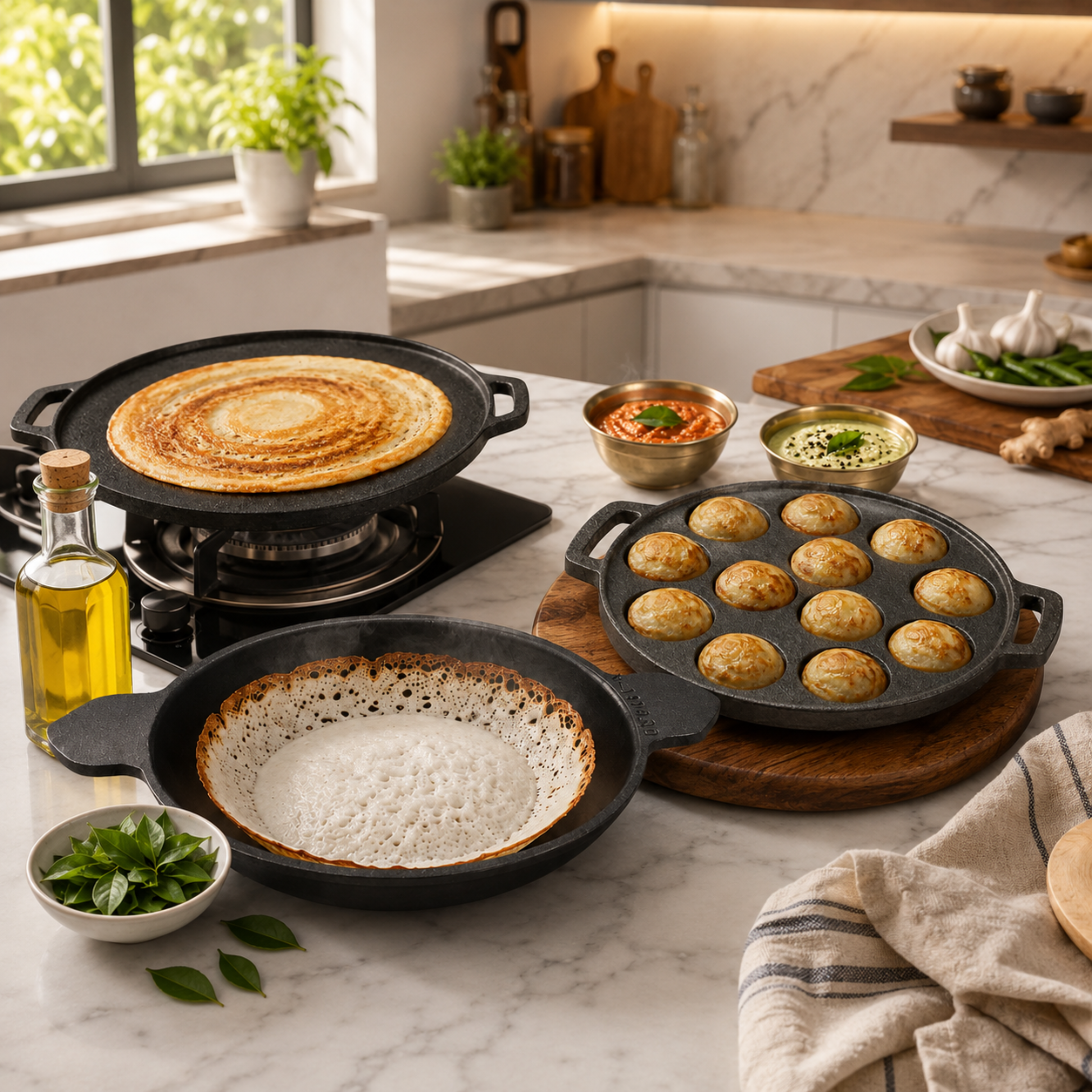 South Indian Breakfast Trio