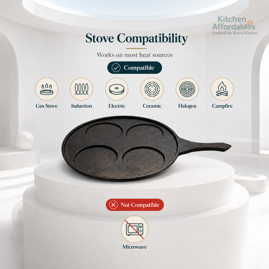 Kitchen Affordables Premium Cast Iron Mini Pancake Pan