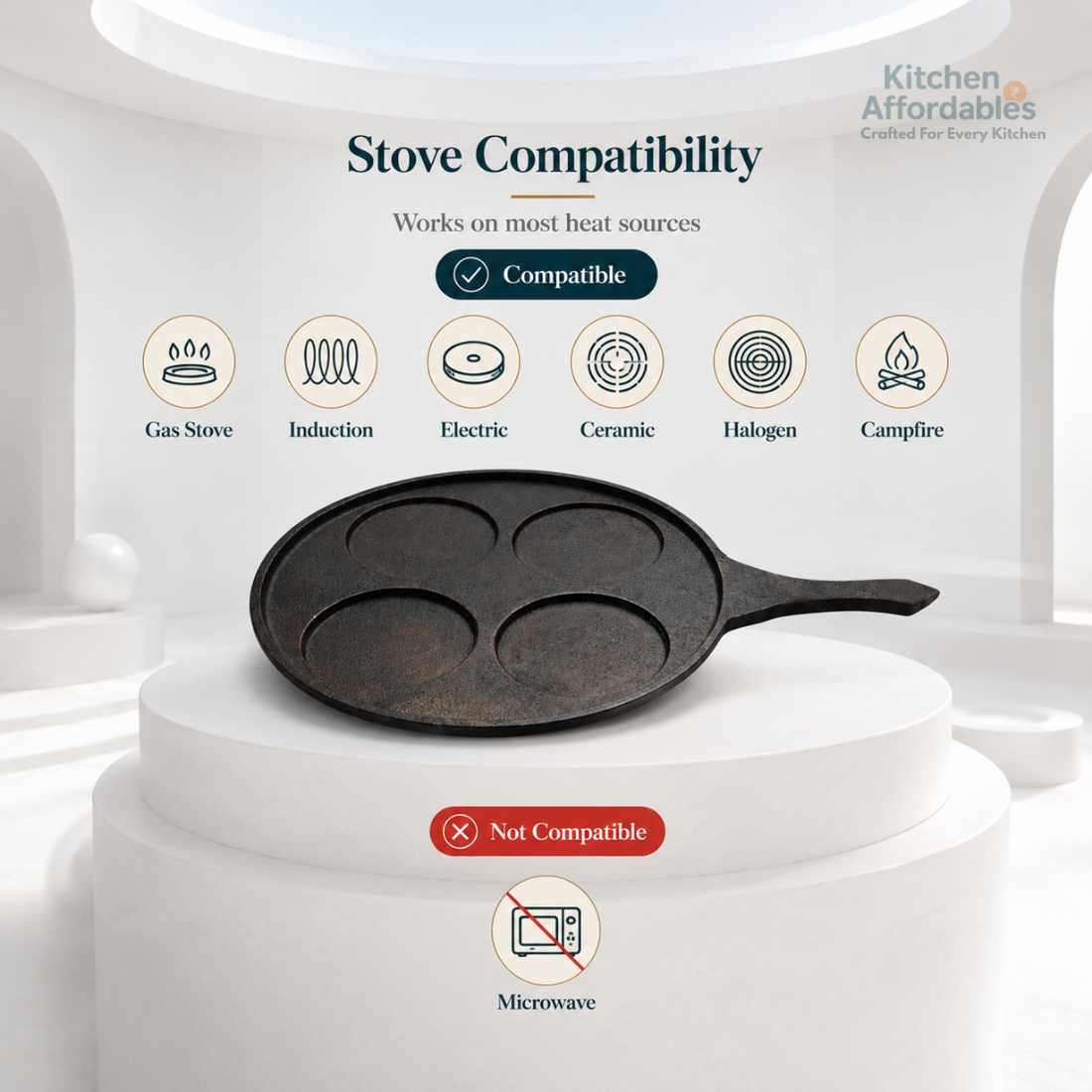 Kitchen Affordables Premium Cast Iron Mini Pancake Pan