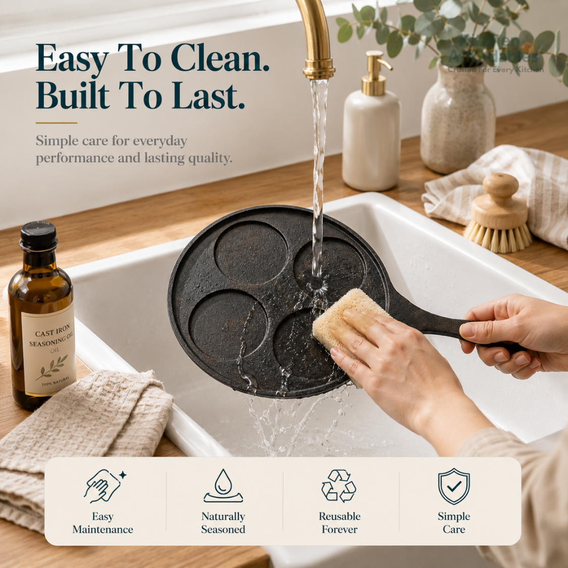 Kitchen Affordables Premium Cast Iron Mini Pancake Pan