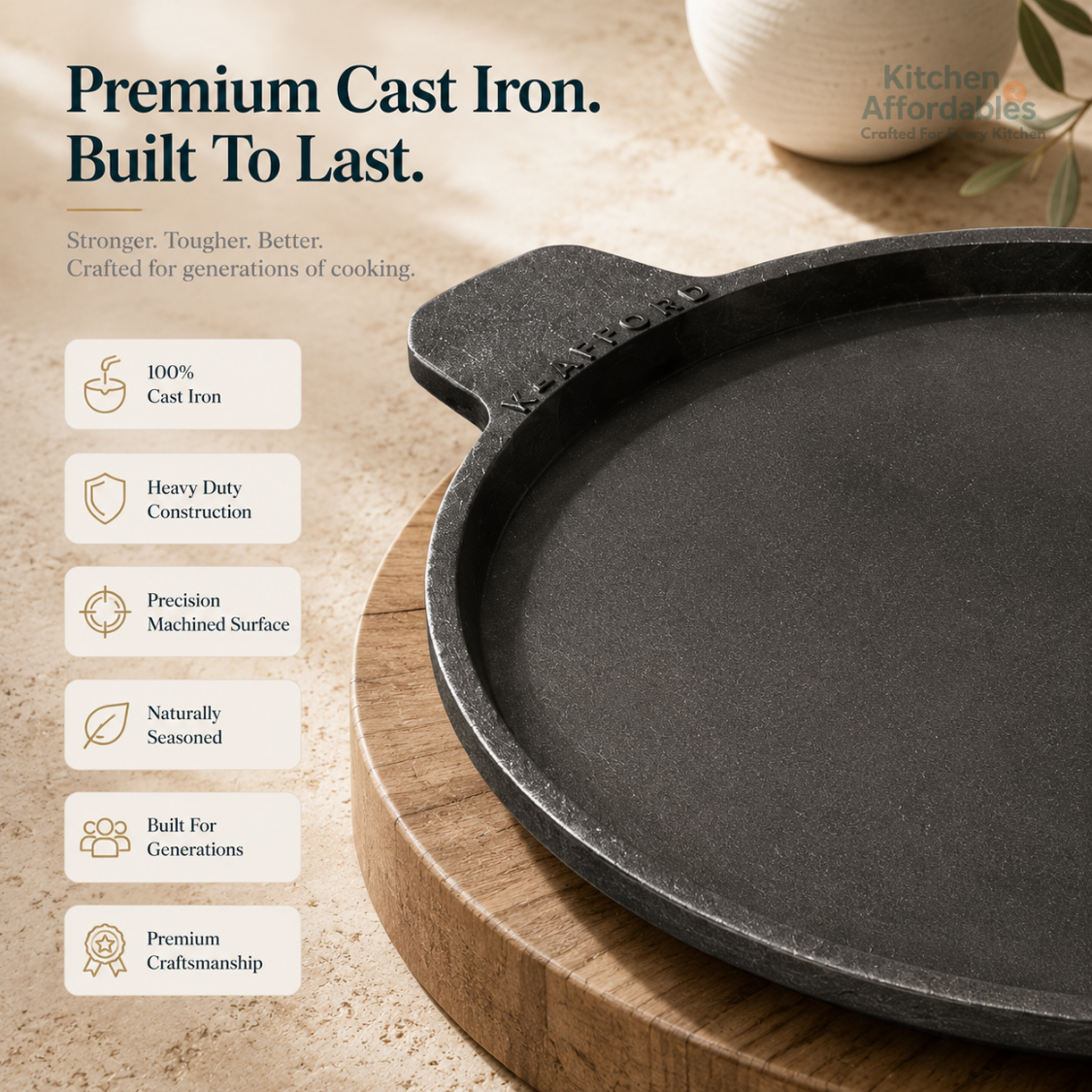 Kitchen Affordables Cast Iron Mulbagal Dosa Tawa