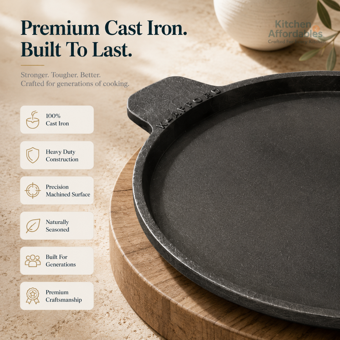 Kitchen Affordables Cast Iron Mulbagal Dosa Tawa