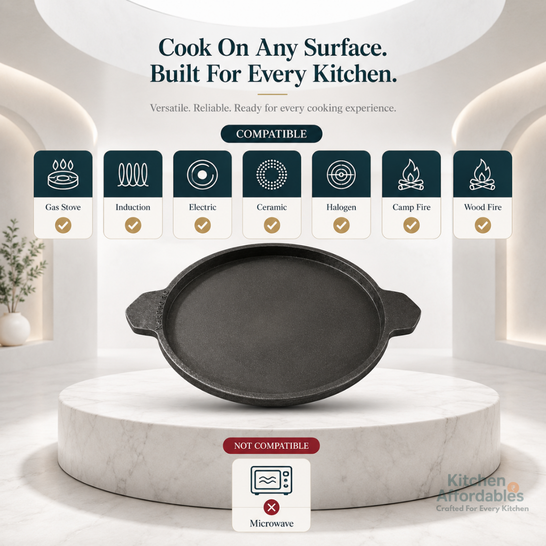 Kitchen Affordables Cast Iron Mulbagal Dosa Tawa