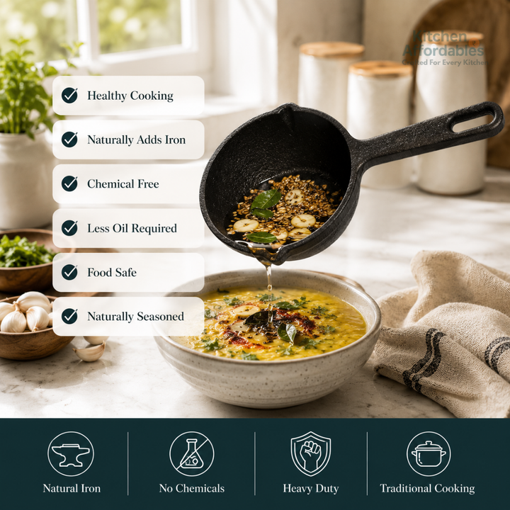 Premium Cast Iron Tadka Pan