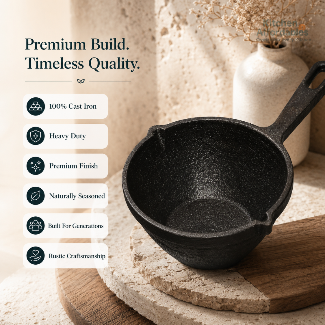 Premium Cast Iron Tadka Pan