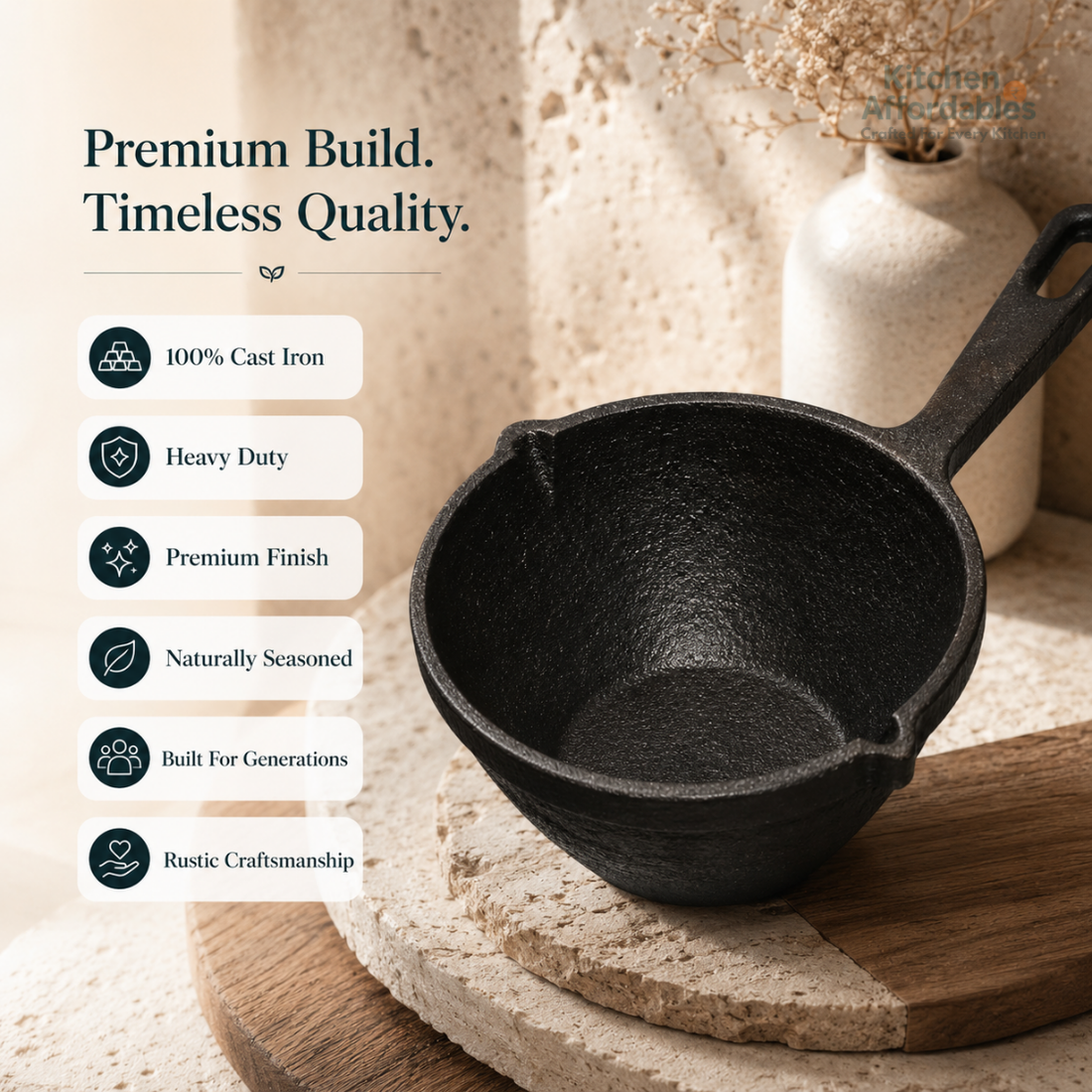 Premium Cast Iron Tadka Pan