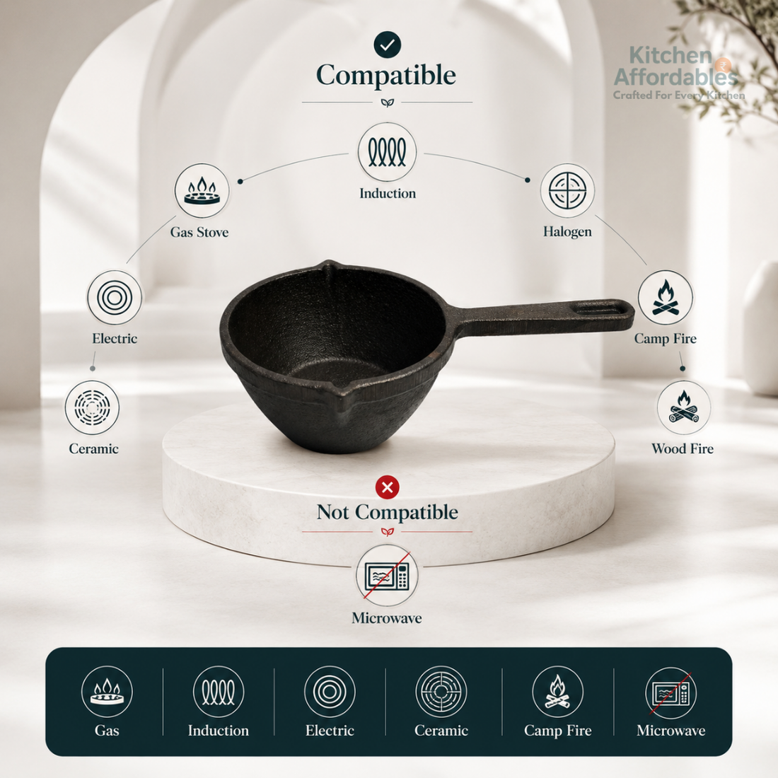 Premium Cast Iron Tadka Pan