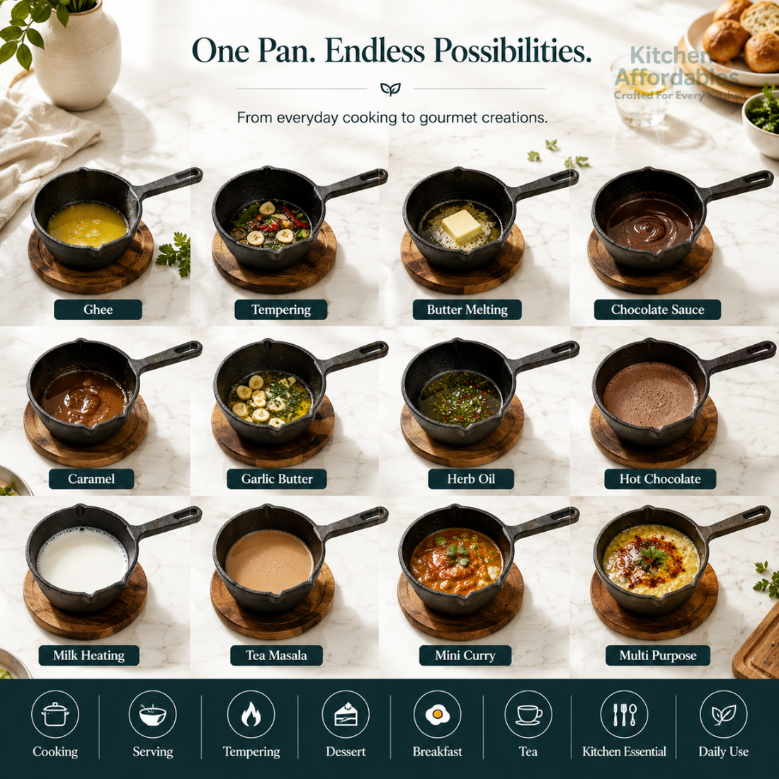 Premium Cast Iron Tadka Pan