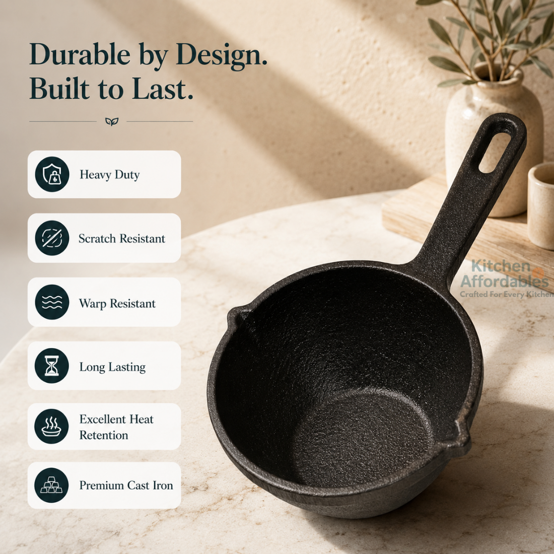 Premium Cast Iron Tadka Pan