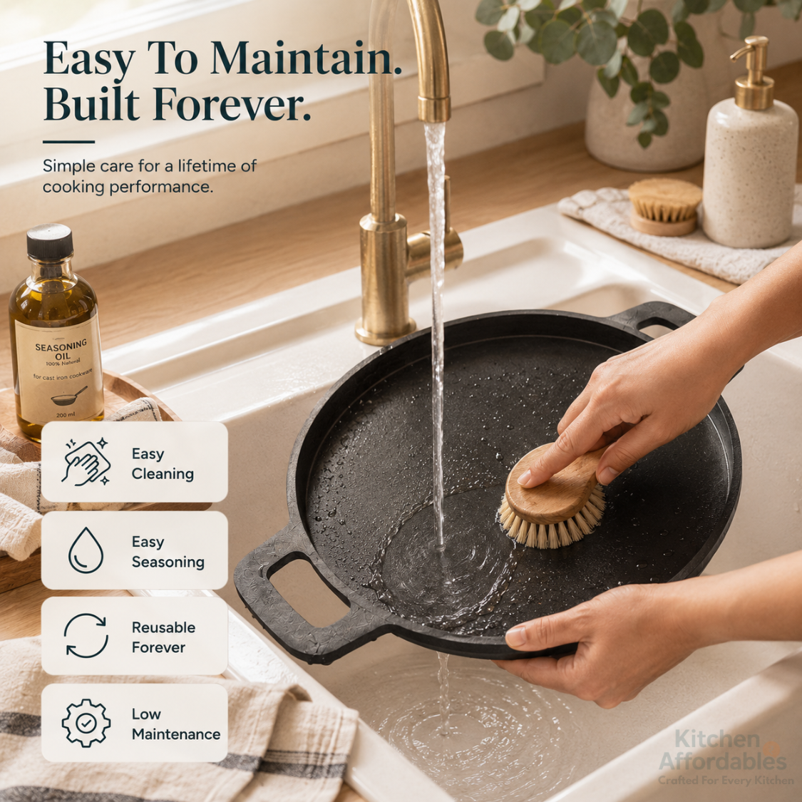 Kitchen Affordables Premium Deep Cast Iron Tawa