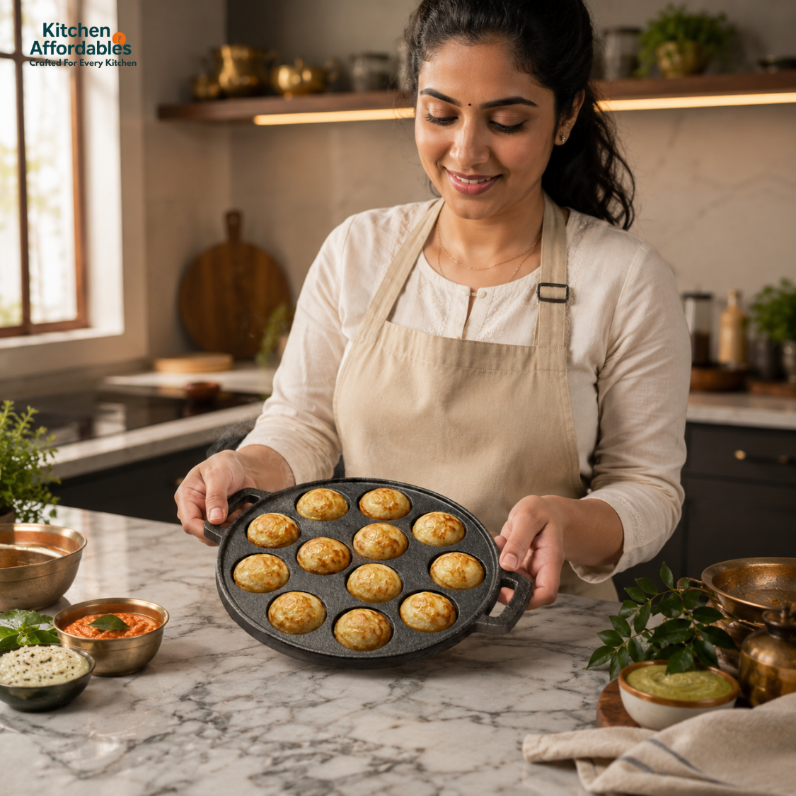 Kitchen Affordables Paniyaram Pan - 12Cavity