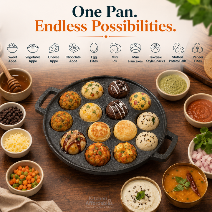 Kitchen Affordables Paniyaram Pan - 12Cavity