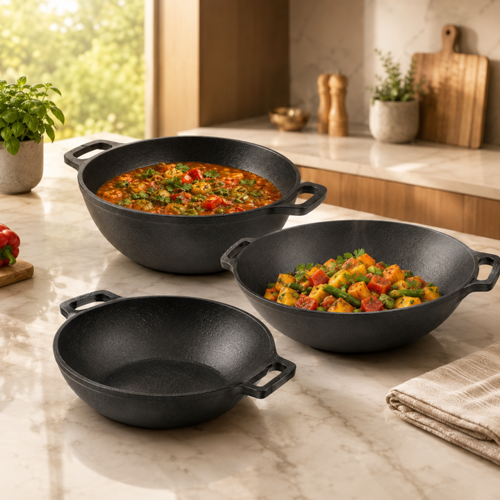 Kadhai Family Set (8" + 10" + 12")