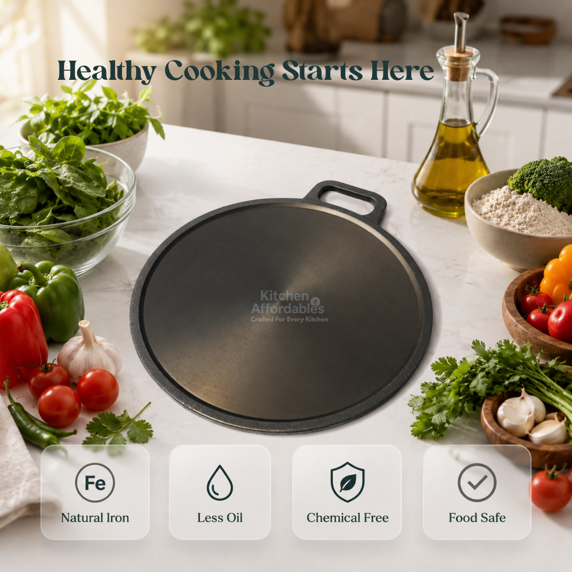 Kitchen Affordables Cast Dosa Tawa
