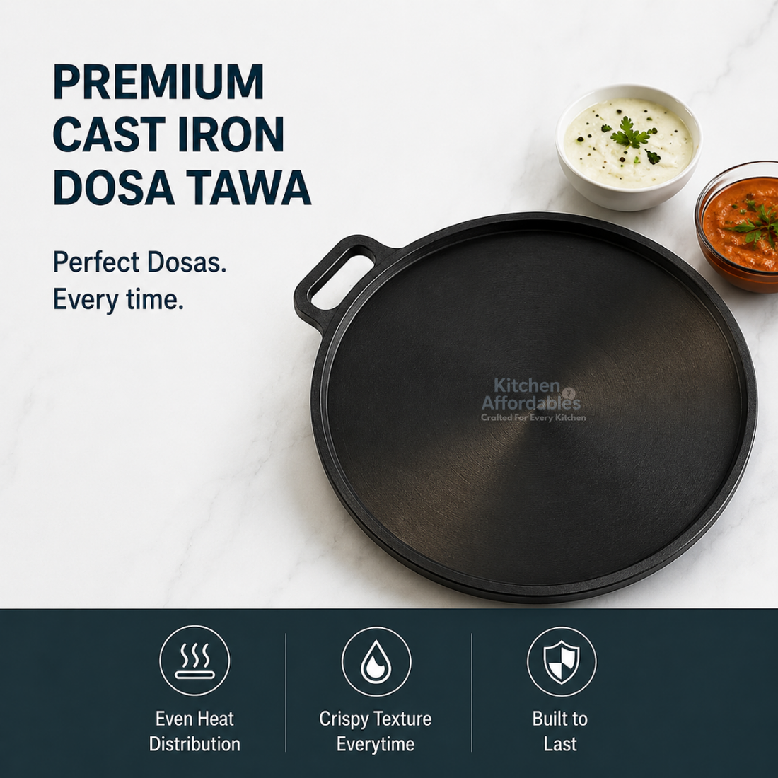 Kitchen Affordables Cast Dosa Tawa