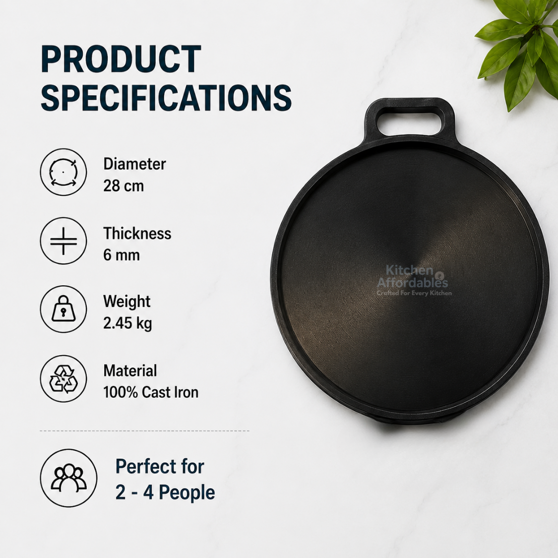 Kitchen Affordables Cast Dosa Tawa