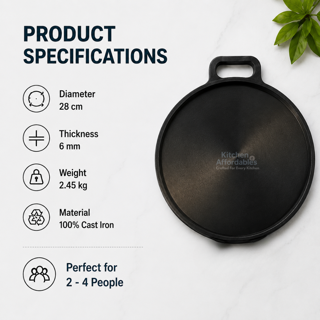 Kitchen Affordables Cast Dosa Tawa