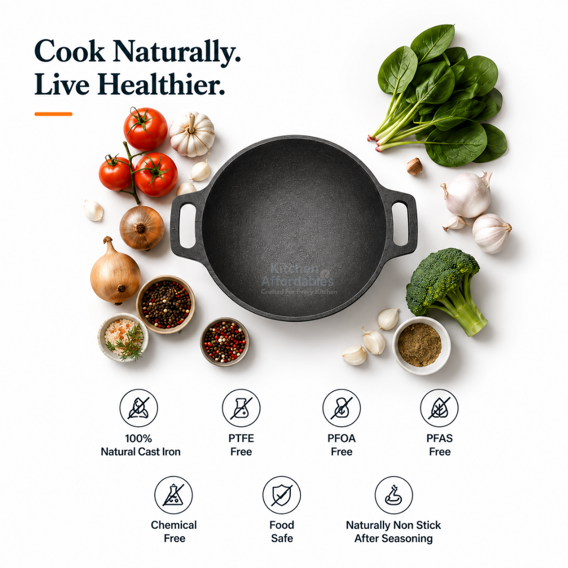 Kitchen Affordabales Premium Kadai 8,10 Inch