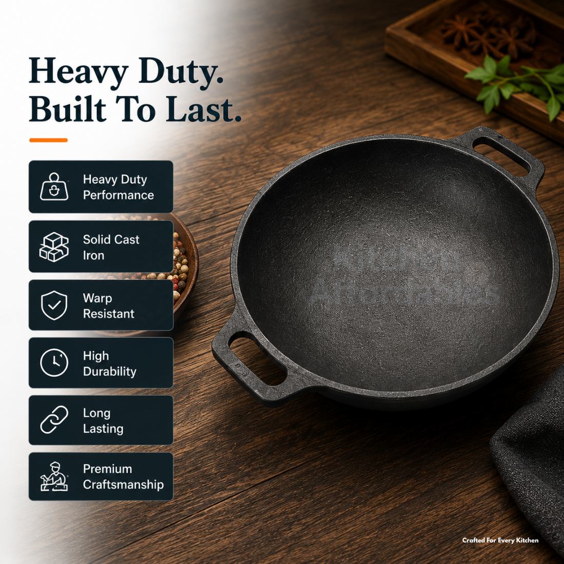 Kitchen Affordabales Premium Kadai 8,10 Inch