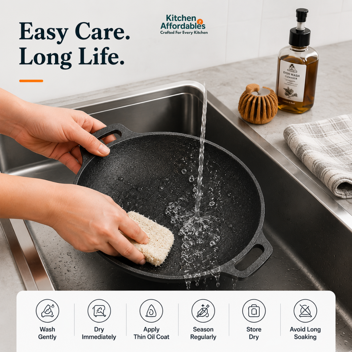 Kitchen Affordabales Premium Kadai 8,10 Inch