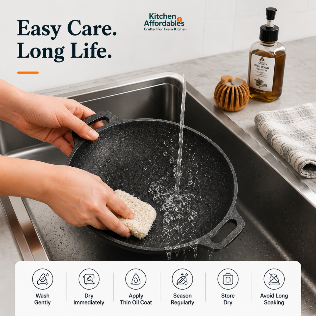 Kitchen Affordabales Premium Kadai 8,10 Inch