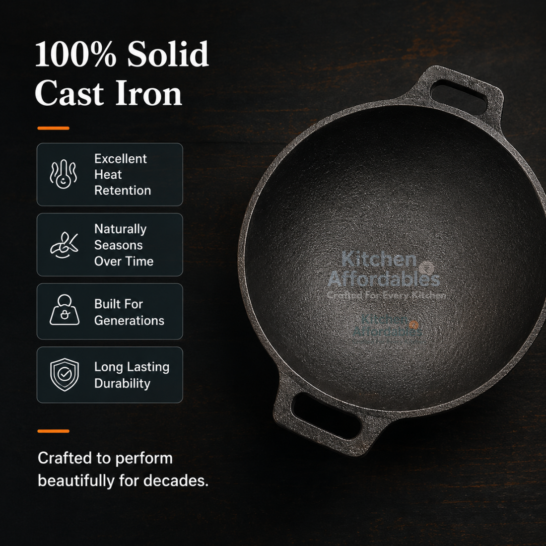 Kitchen Affordabales Premium Kadai 8,10 Inch