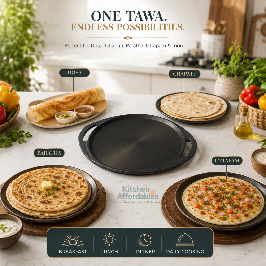 Kitchen Affordables Fancy Dosa Tawa 30 CM