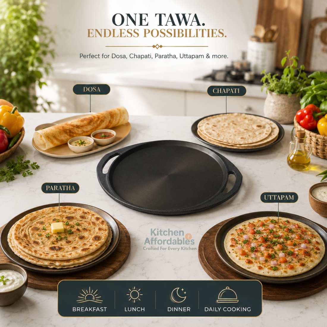 Kitchen Affordables Fancy Dosa Tawa 30 CM