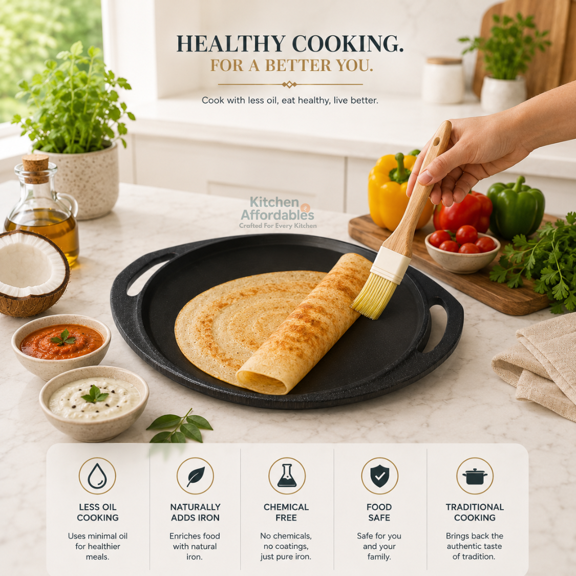 Kitchen Affordables Fancy Dosa Tawa 30 CM