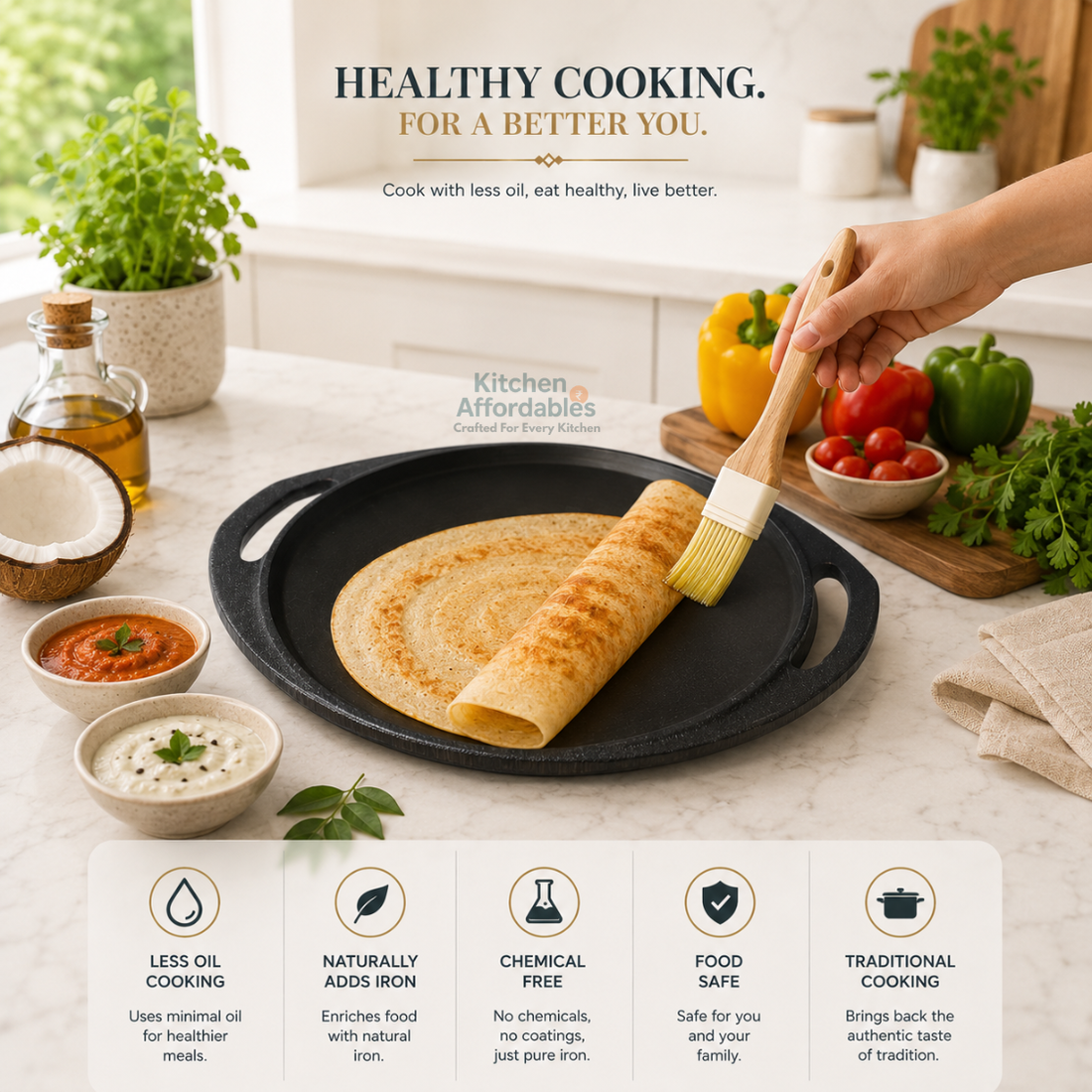 Kitchen Affordables Fancy Dosa Tawa 30 CM