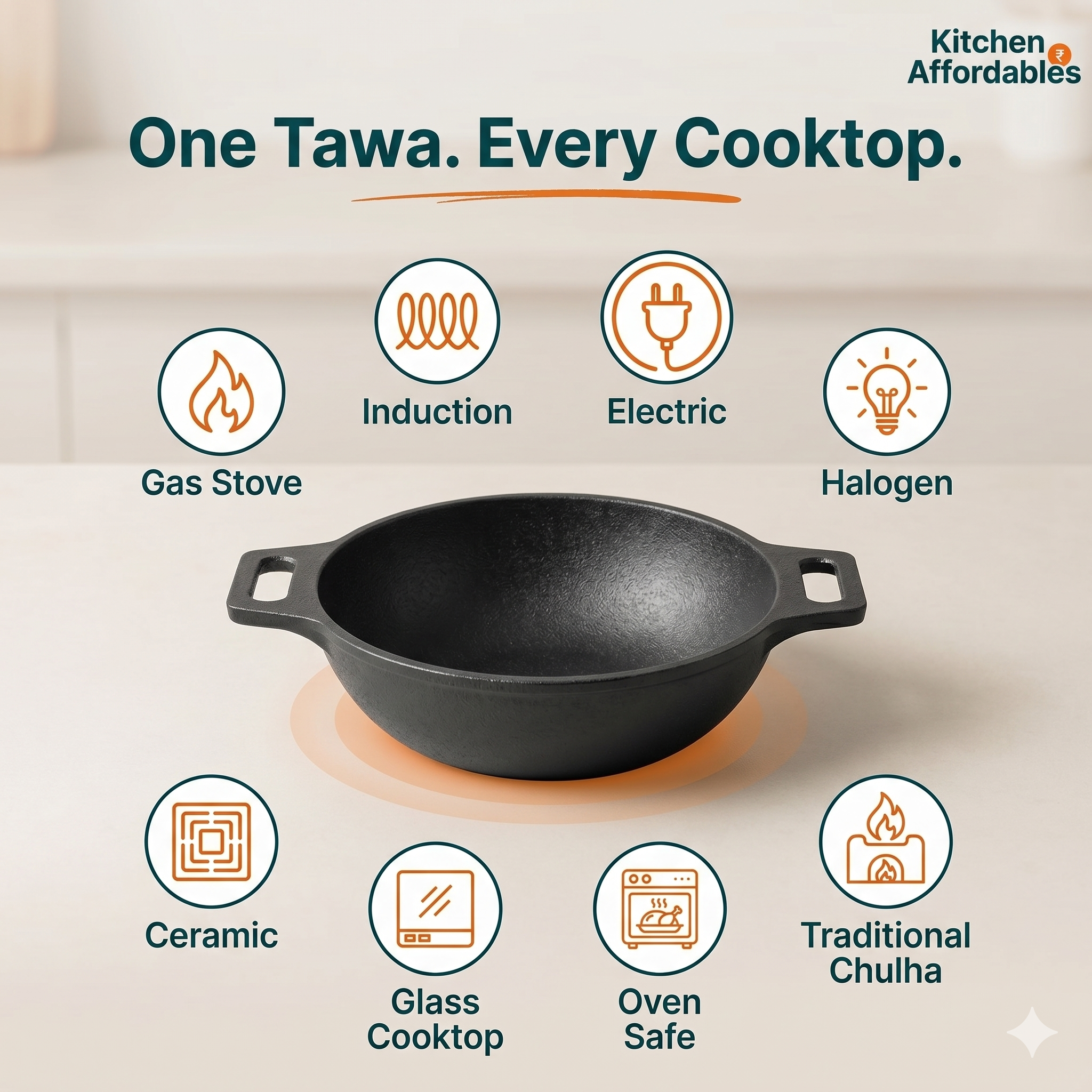 Kitchen Affordabales Premium Kadai 8,10 Inch