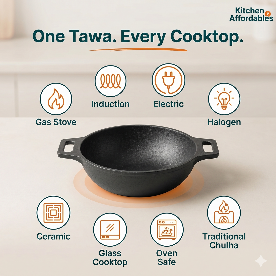 Kitchen Affordabales Premium Kadai 8,10 Inch