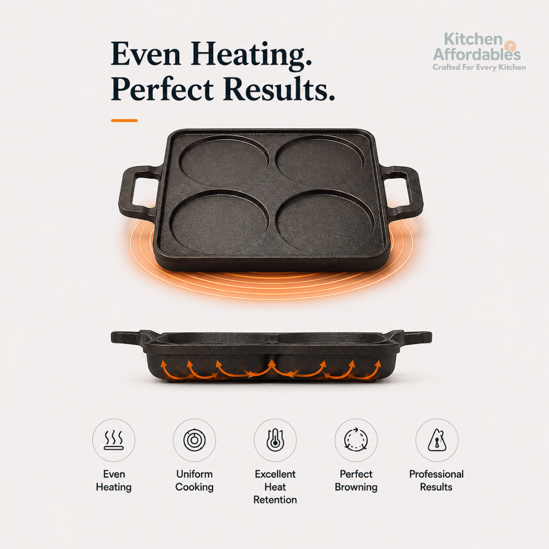 Kitchen Affordabales 4 Cavity Uttapam Tawa