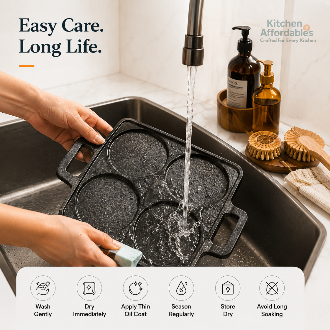 Kitchen Affordabales 4 Cavity Uttapam Tawa