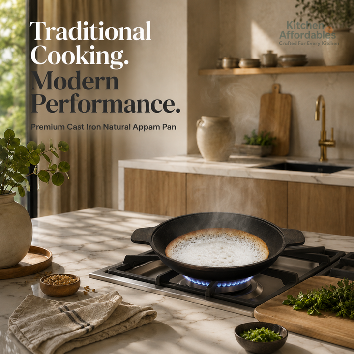 Premium Cast Iron Natural Appam Pan
