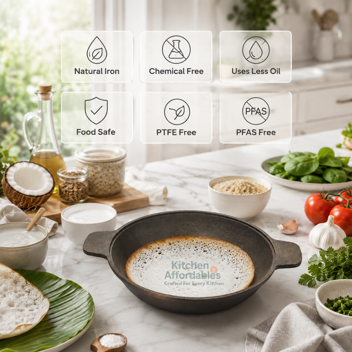 Premium Cast Iron Natural Appam Pan