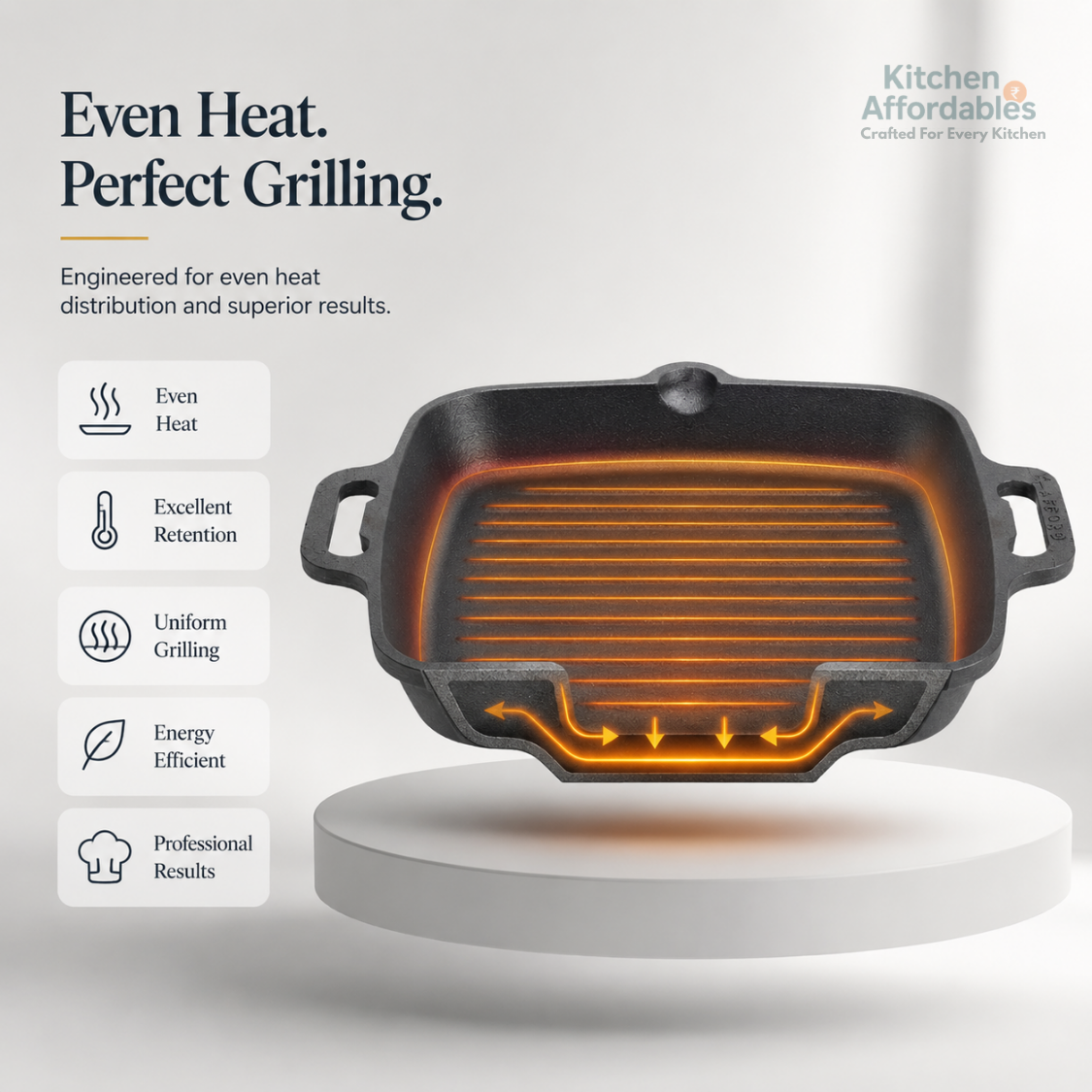 Premium Square Cast Iron Grill Pan