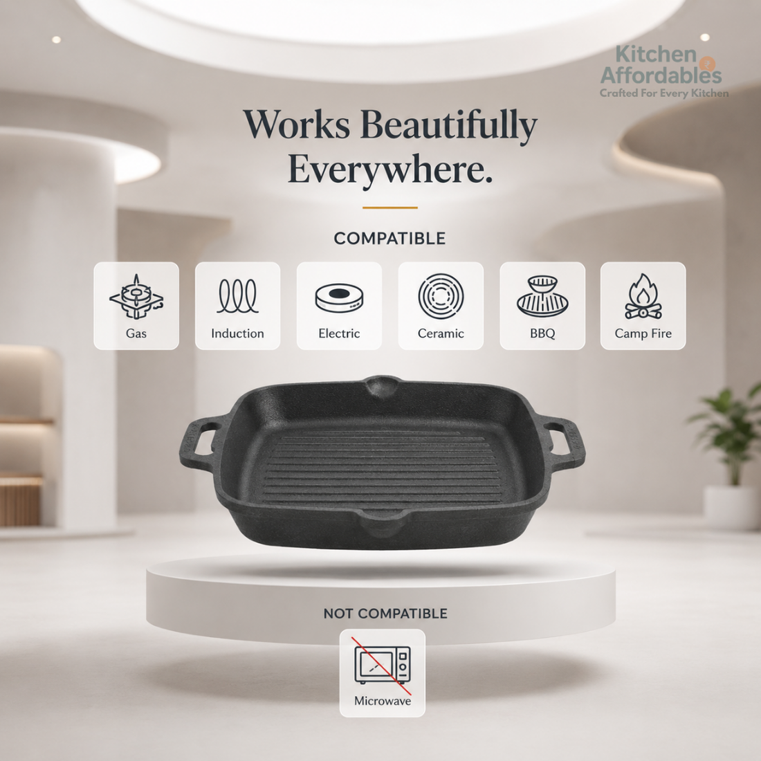 Premium Square Cast Iron Grill Pan